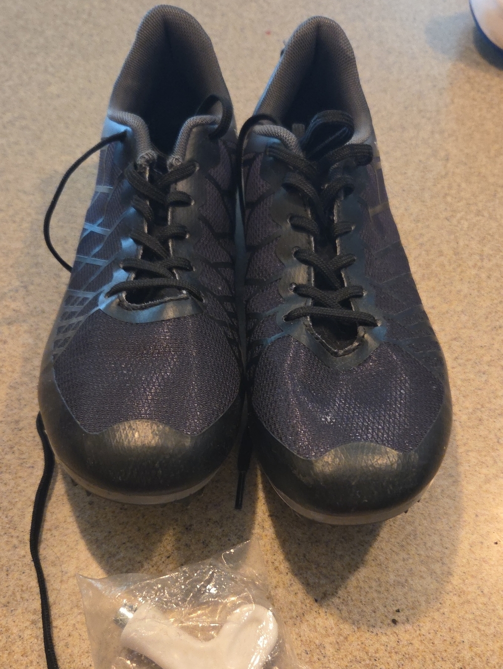 Track Shoes in Dark Black With Metal Spikes EURO Size 37